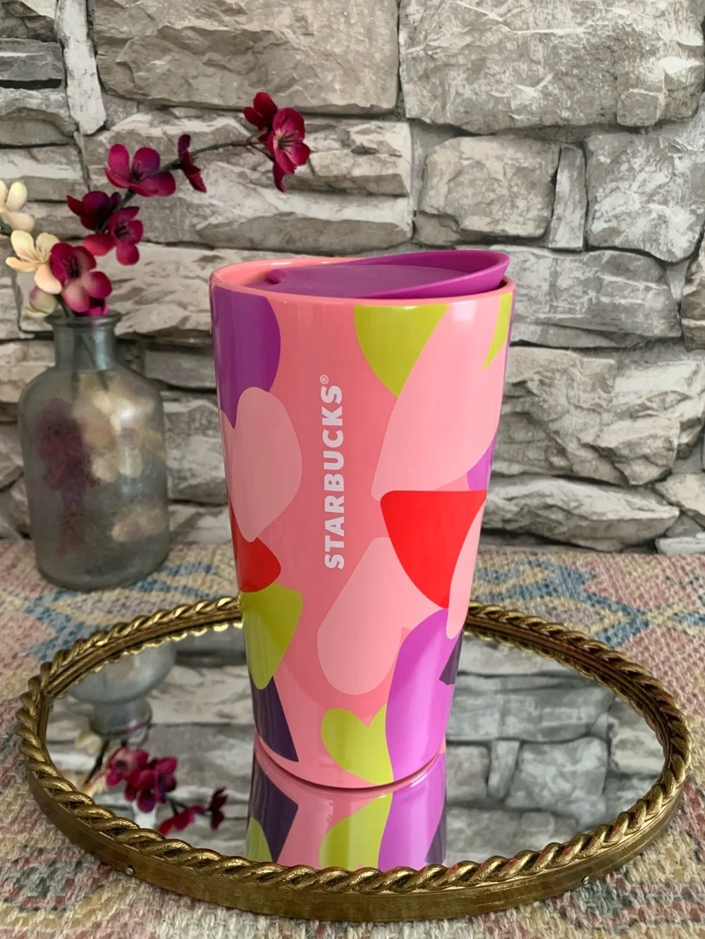 #13 Starbucks Valentine Hearts 2022 Ceramic Travel Tumbler 12oz Mug Cup Coffee